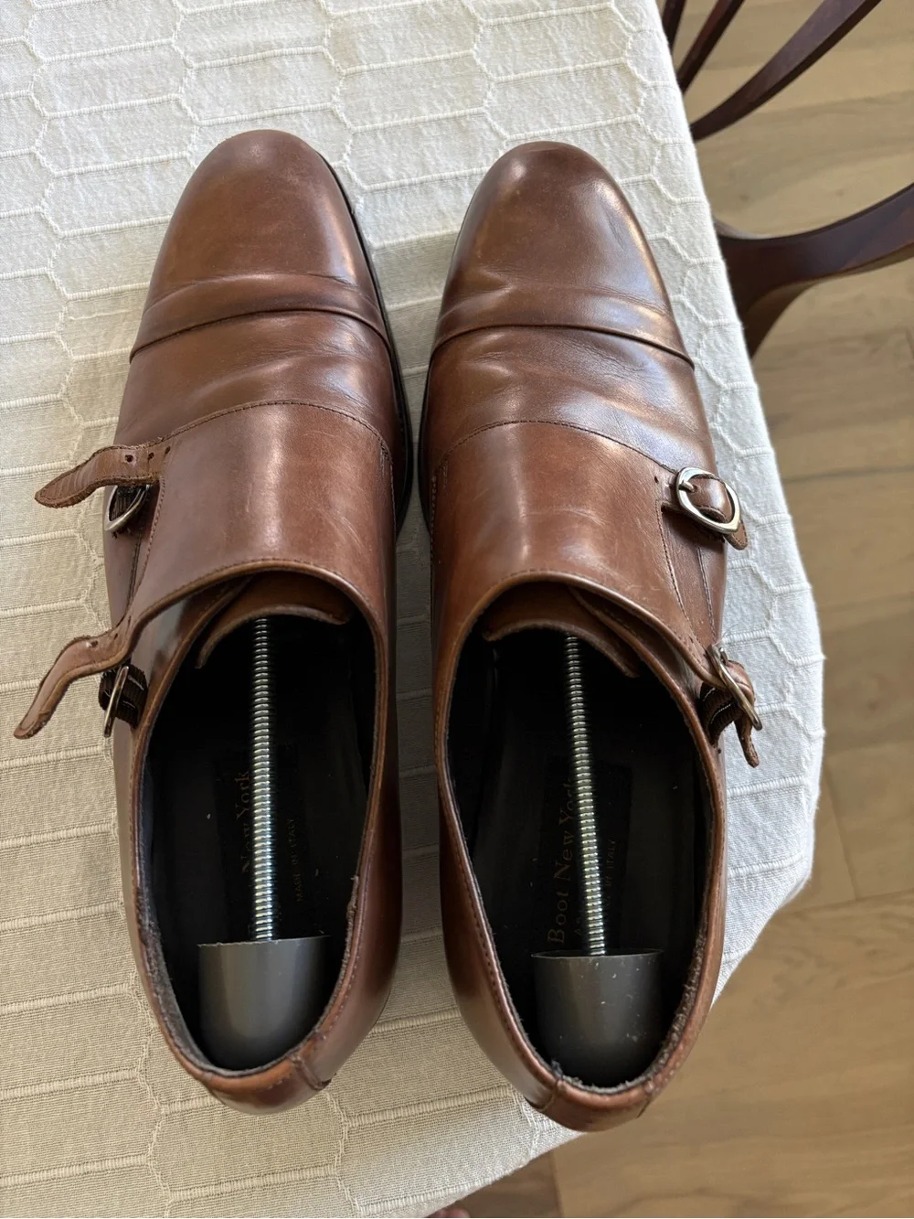 To Boot New York Brown Leather Double Monk Strap, Men’s 11
